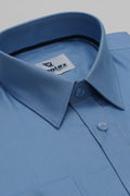 Steel Slate Blue Micro-Basketweave Executive Regular Fit