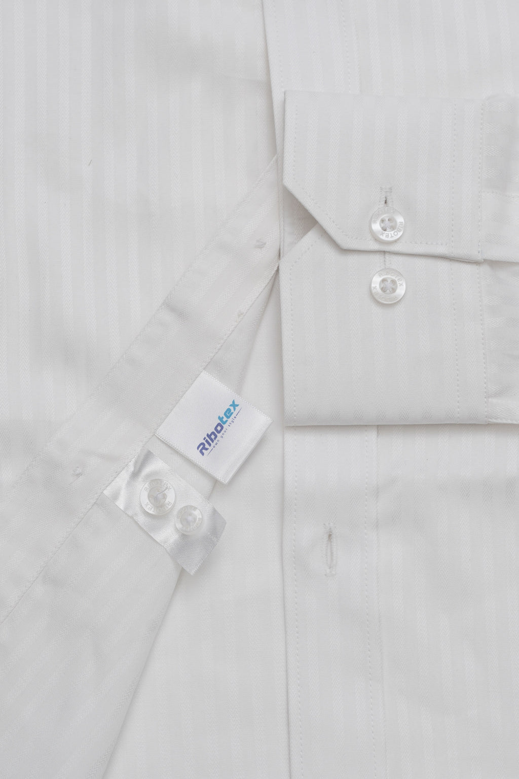 Crisp White Fine Herringbone Chevron Executive Regular Fit - (RB77)