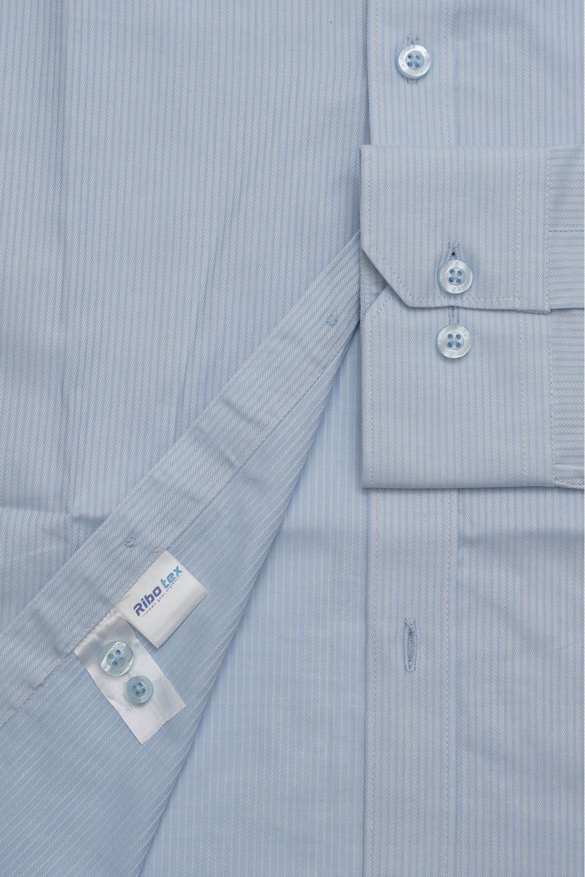 Ice Blue Dual-Tone Fine Diagonal Pinstripe Executive Regular Fit