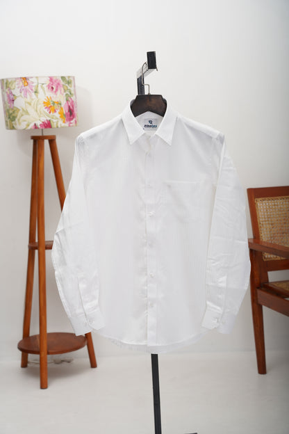 Men's Formal Shirts | White Pinstripe