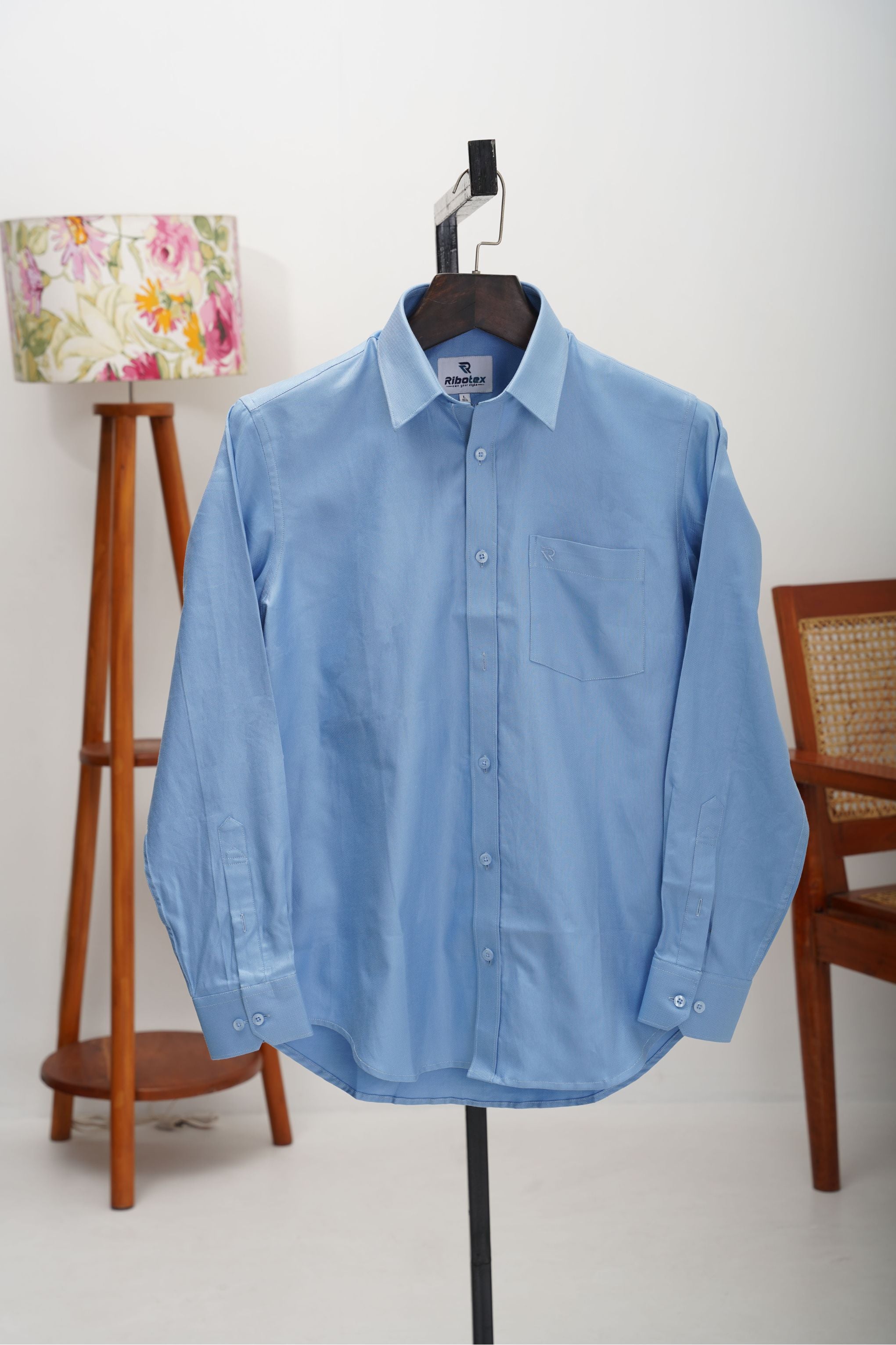 Steel Slate Blue Micro-Basketweave Executive Regular Fit