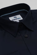 Midnight Navy Solid Classic Poplin Executive Regular Fit