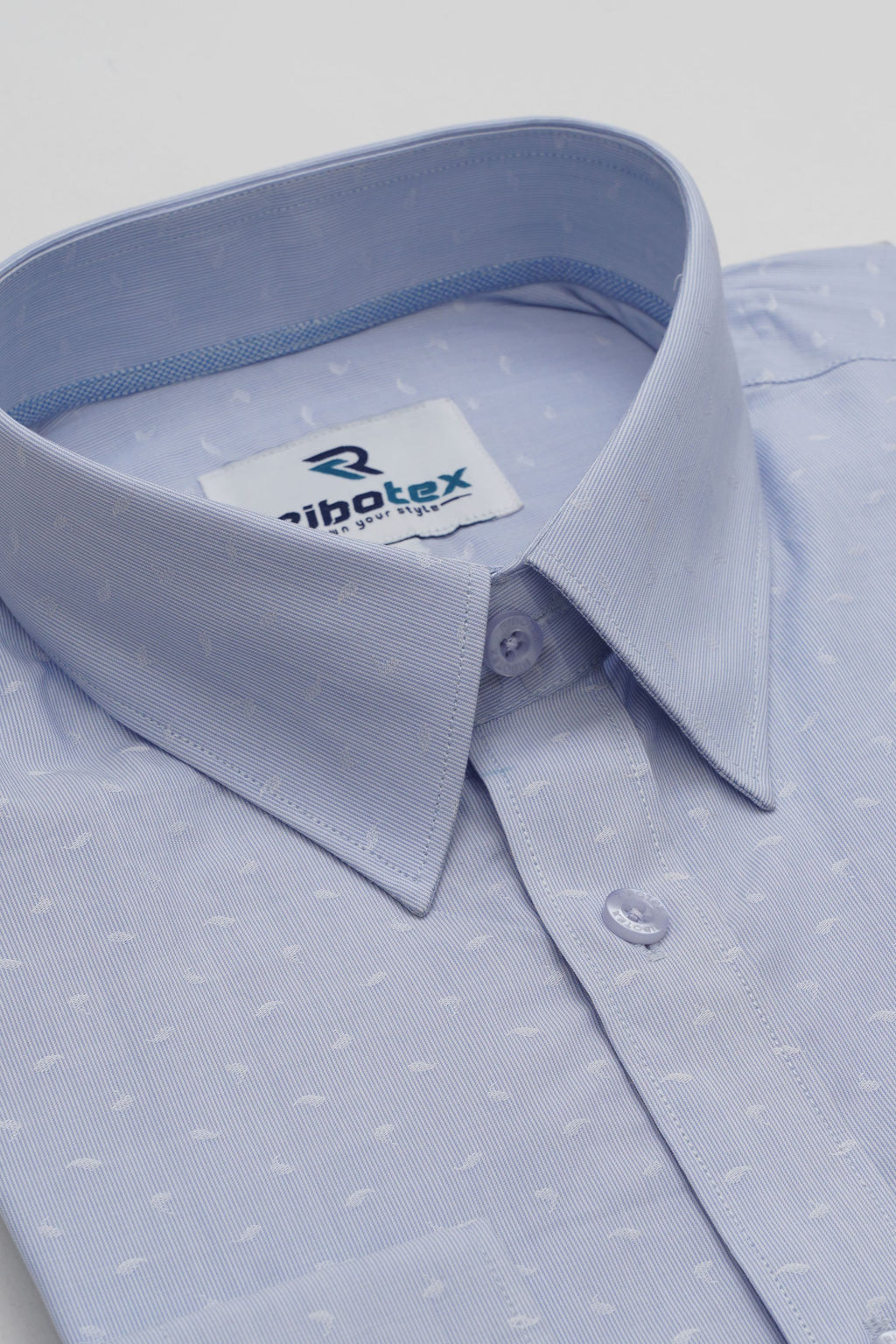 Powder Blue Micro Paisley Dobby Executive Regular Fit