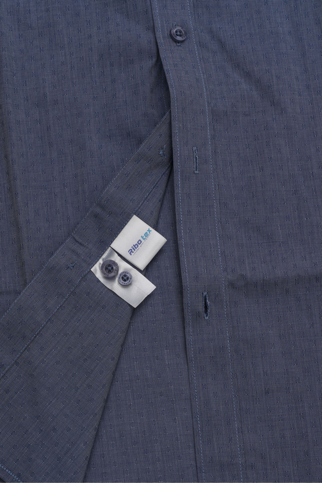 Denim Steel Blue Geometric Dobby Motif Executive Regular Fit