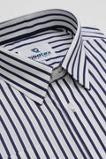 Dark Navy & White Classic Regency Stripe Executive Regular Fit