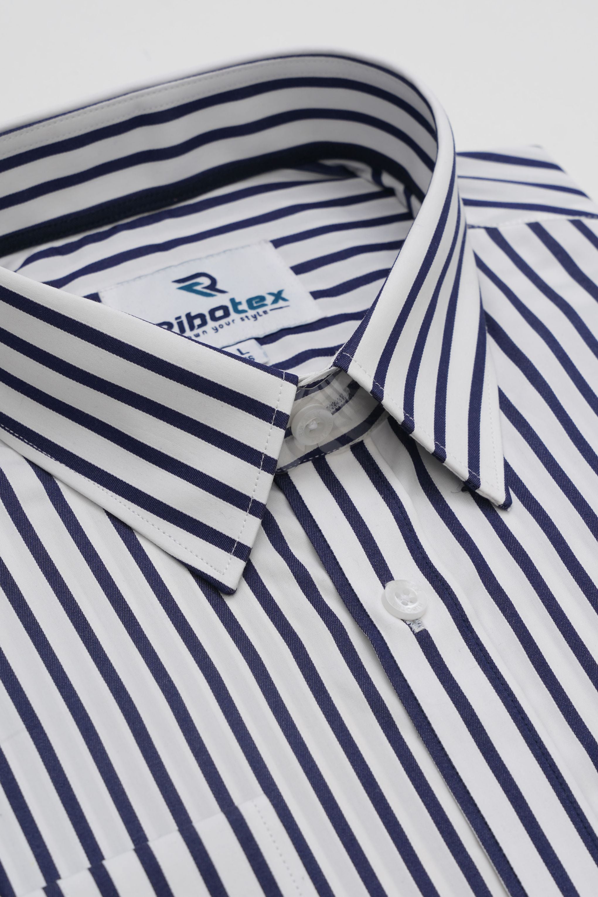 Dark Navy & White Classic Regency Stripe Executive Regular Fit