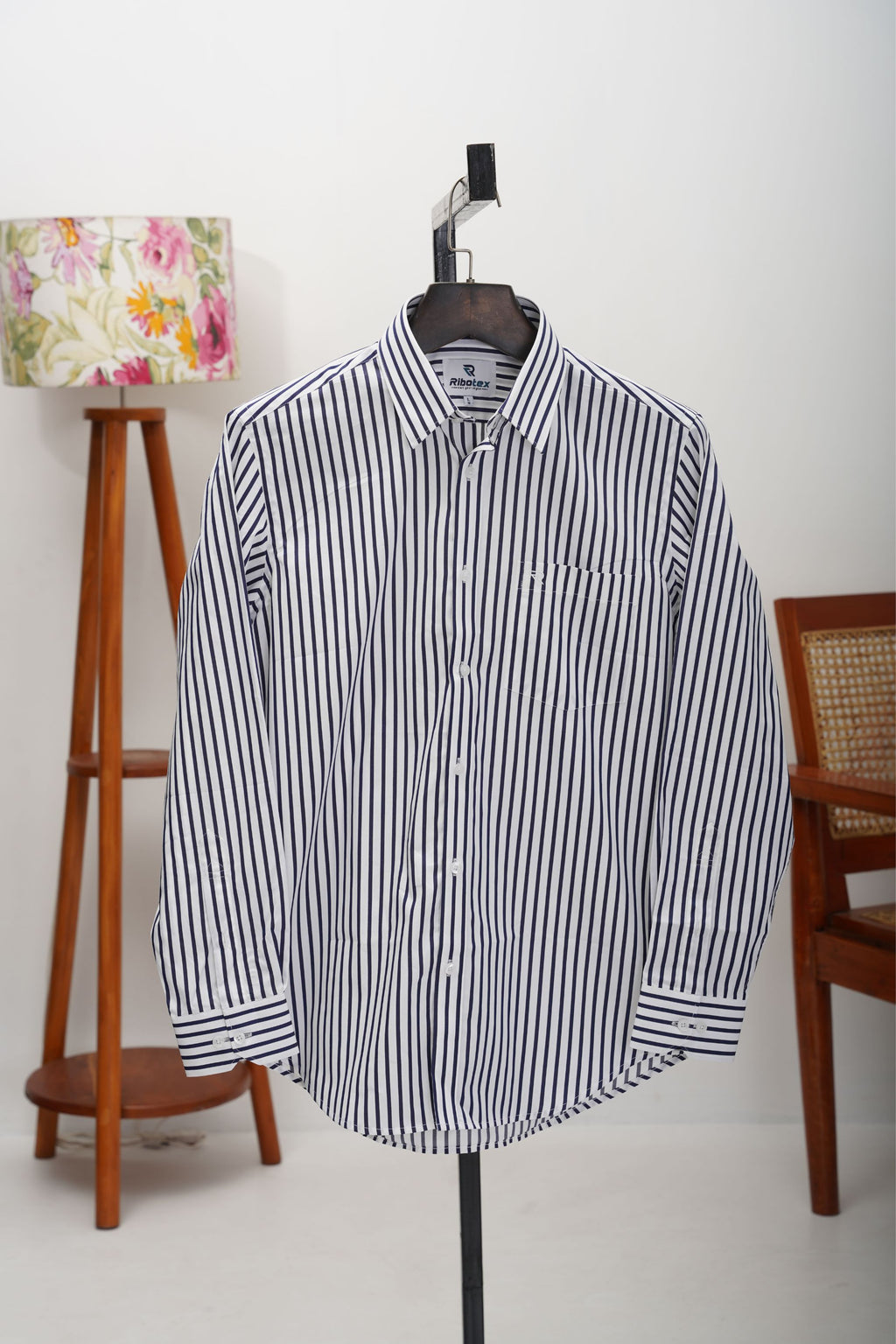Dark Navy & White Classic Regency Stripe Executive Regular Fit