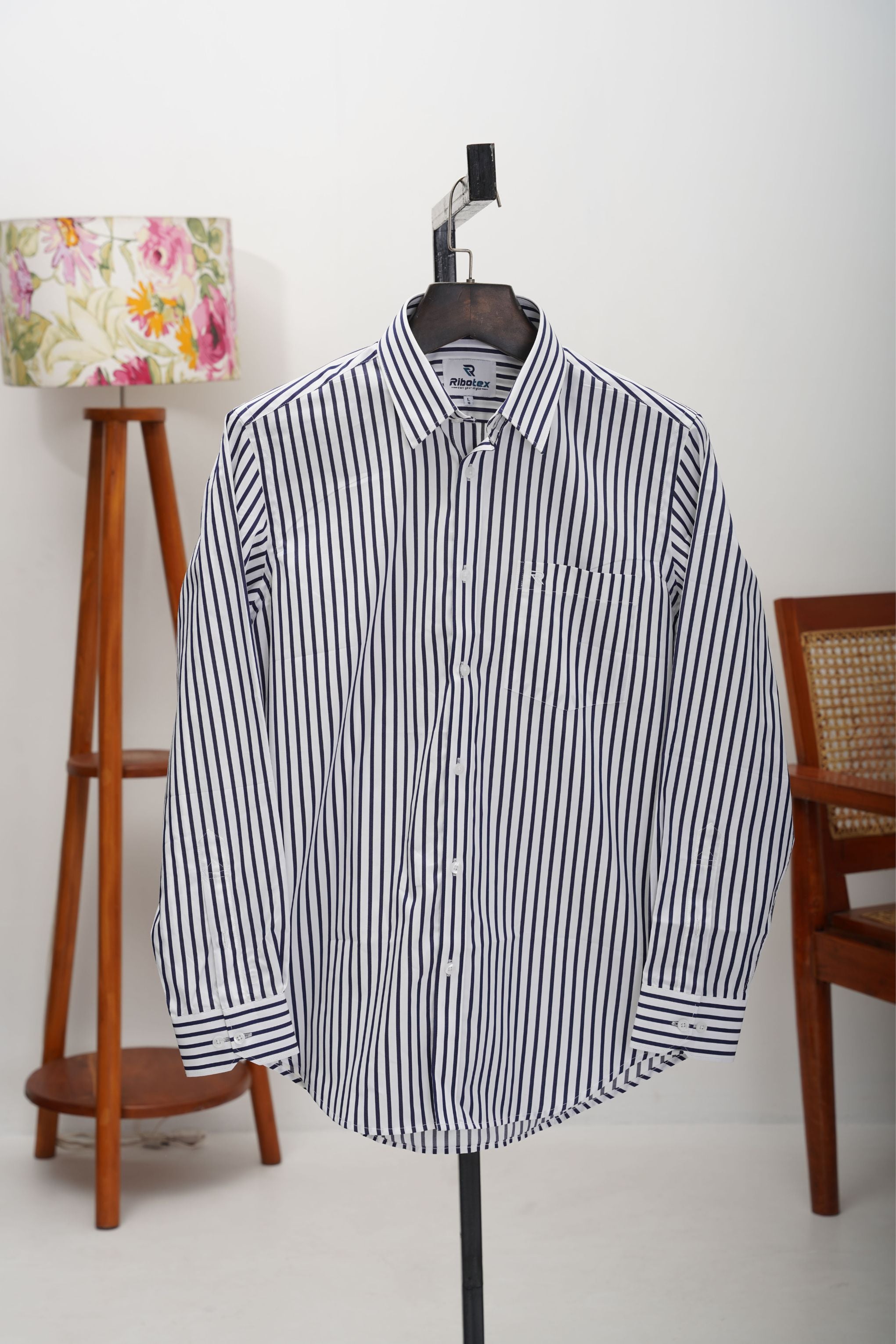 Dark Navy & White Classic Regency Stripe Executive Regular Fit