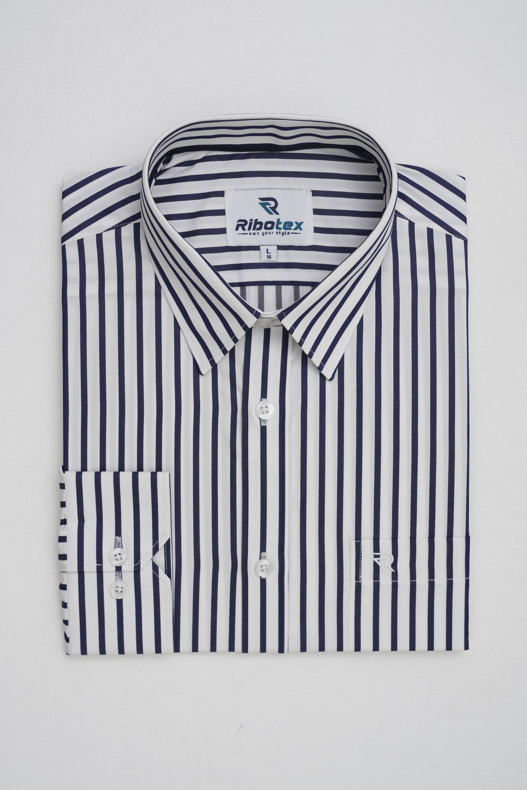 Dark Navy & White Classic Regency Stripe Executive Regular Fit