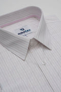 Off-White, Pink & Navy Multi-Tone Hairline Stripe Executive Regular Fit
