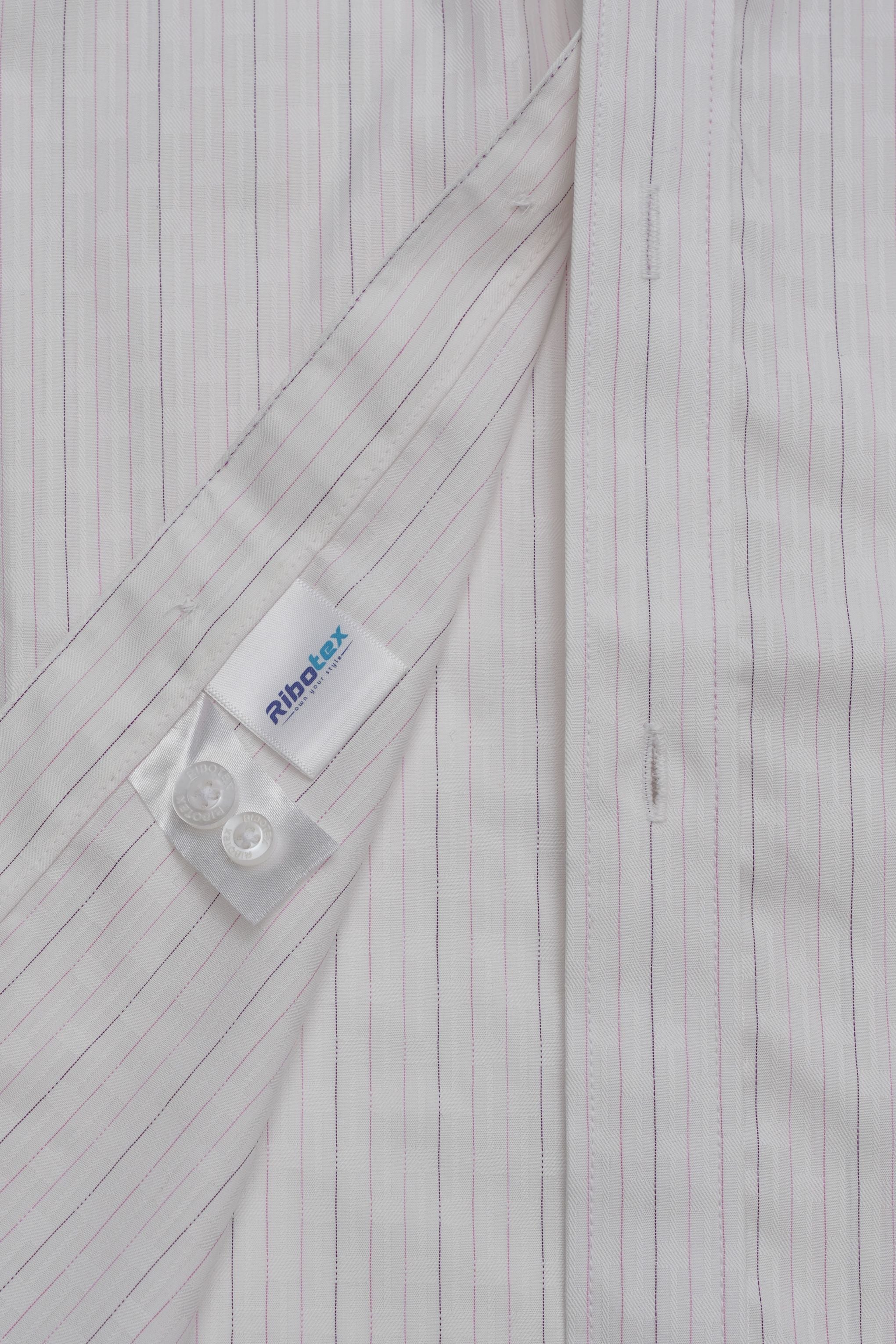 Off-White, Pink & Navy Multi-Tone Hairline Stripe Executive Regular Fit