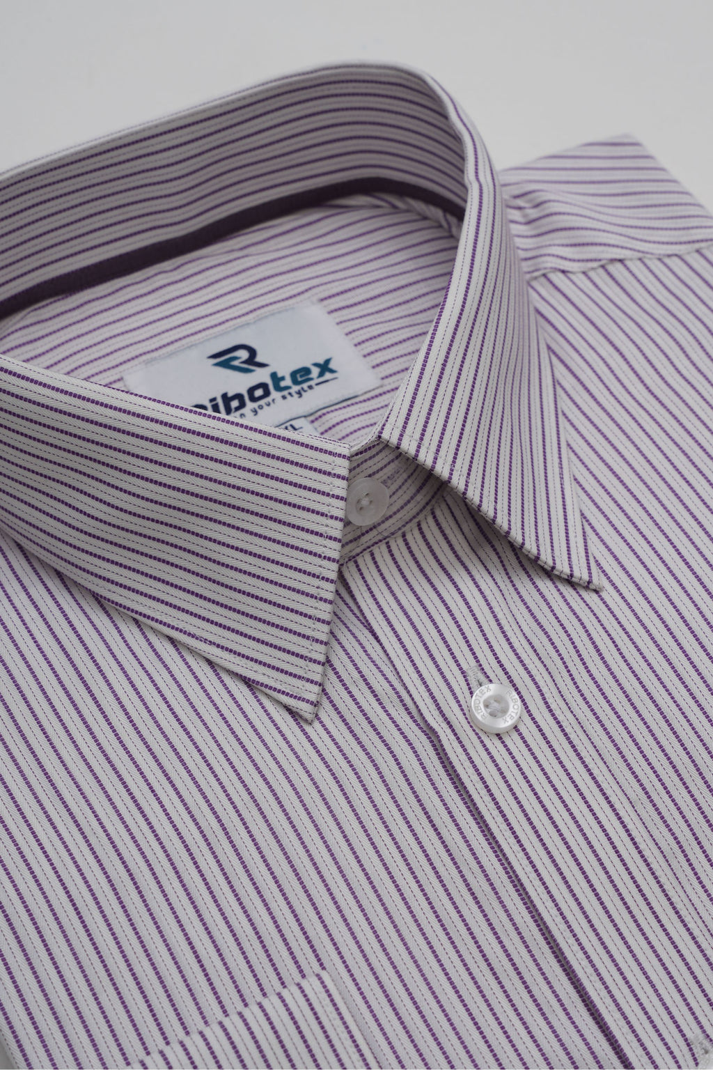 Light Cream & Deep Plum Micro Pinstripe Dobby Executive Regular Fit
