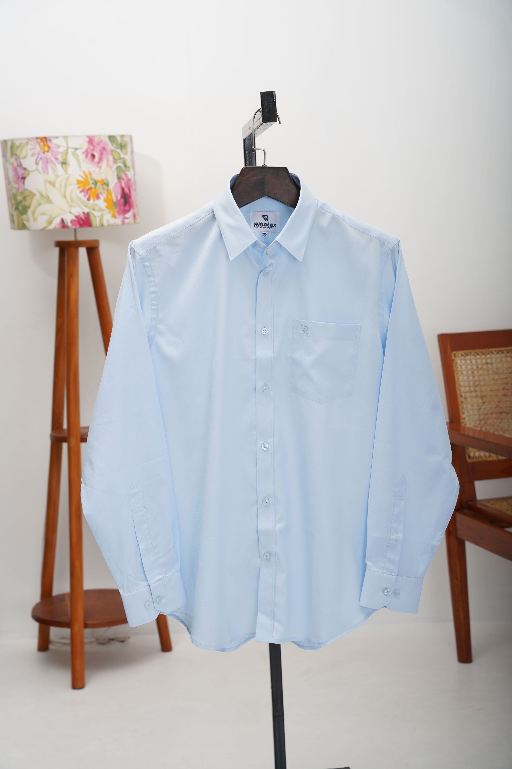 Light Sky Blue Smooth  Solid Executive Regular Fit