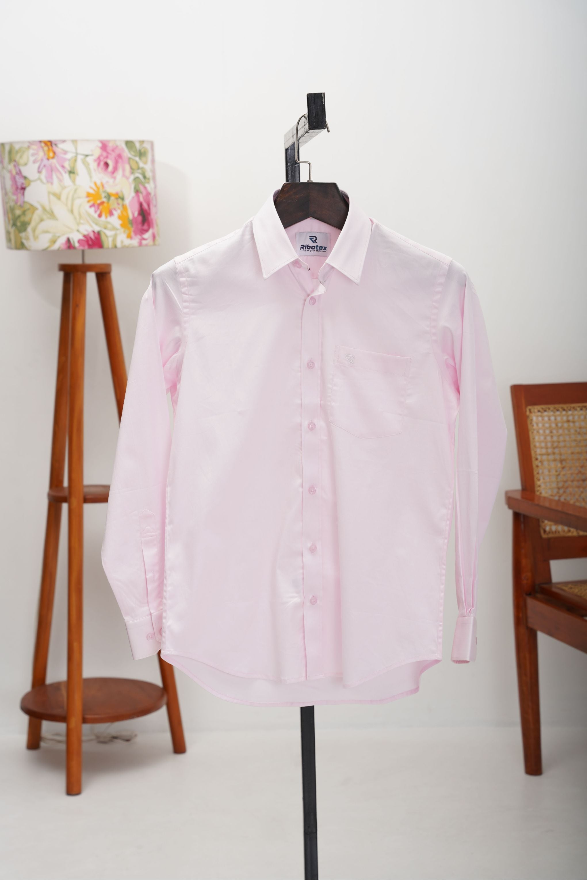 Soft Pastel Pink Solid Smooth Finish Executive Regular Fit