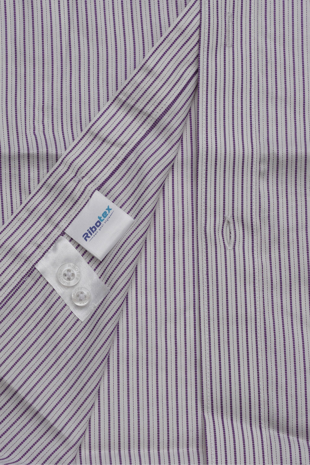 Light Cream & Deep Plum Micro Pinstripe Dobby Executive Regular Fit
