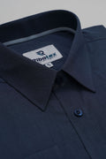 Prussian / Dark Slate Blue Micro Crosshatch Heather Executive Regular Fit