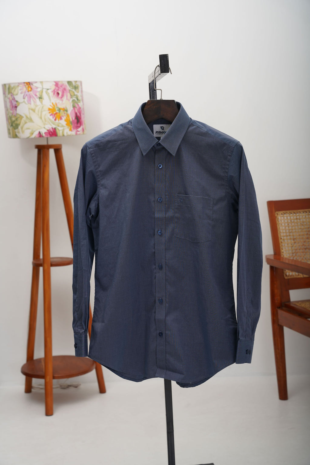 Prussian / Dark Slate Blue Micro Crosshatch Heather Executive Regular Fit