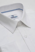 Classic Pure White Solid Plain Weave Executive Regular Fit