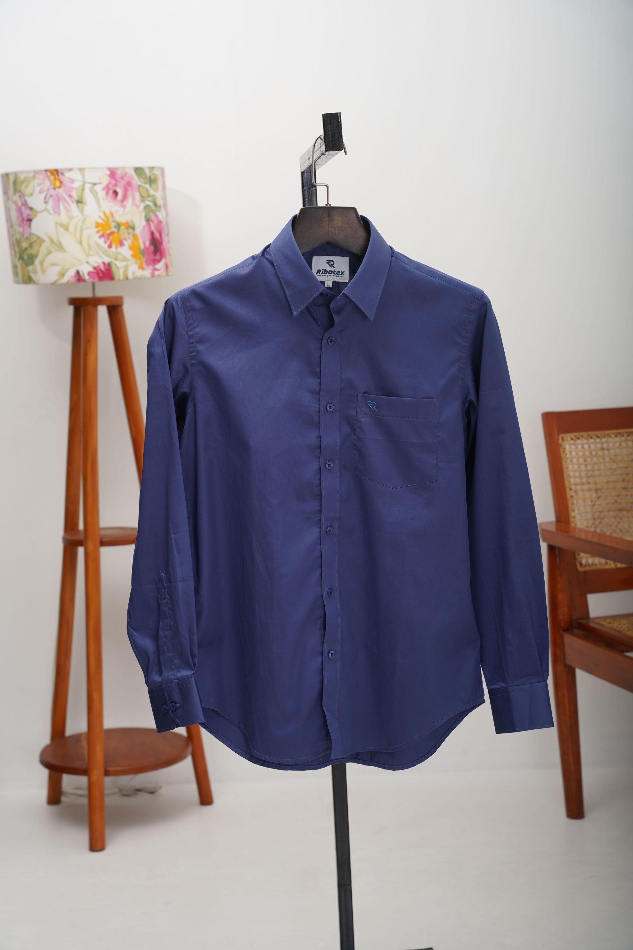 Royal Cobalt Blue Solid Fine Twill Executive Regular Fit