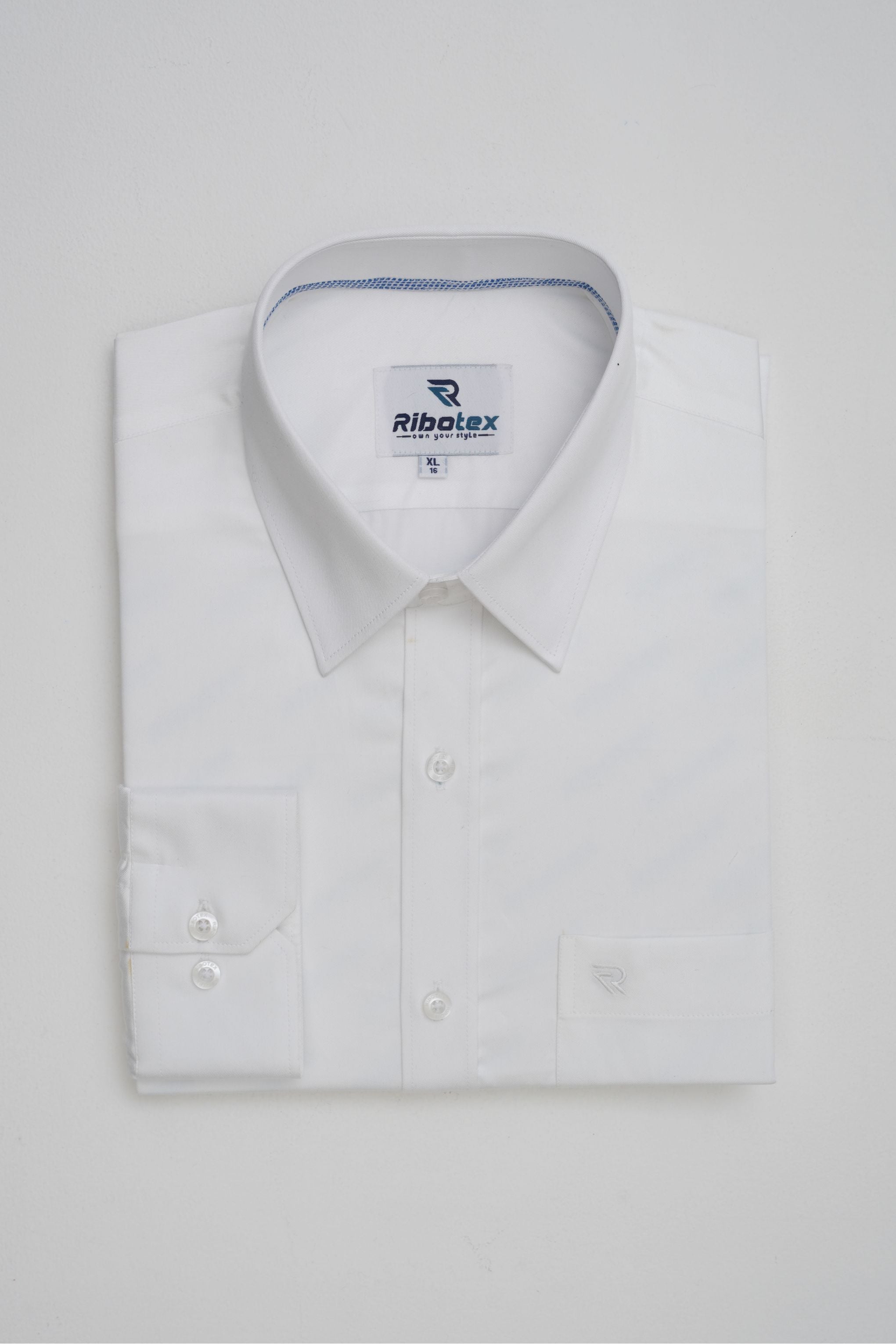 Classic Pure White Solid Plain Weave Executive Regular Fit