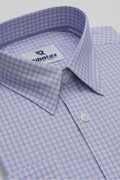 Light Lavender Micro Gingham Check Executive Regular Fit - (RB248)
