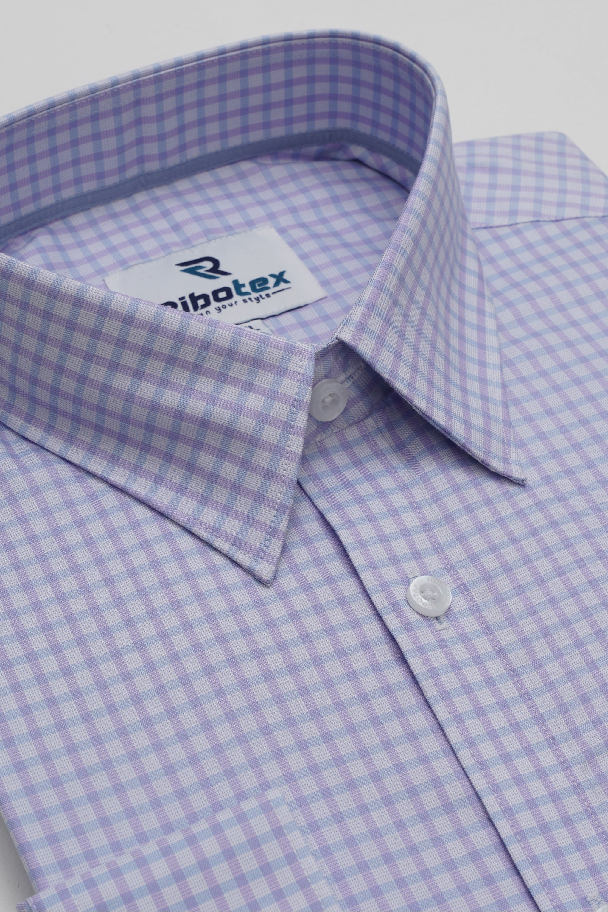 Light Lavender Micro Gingham Check Executive Regular Fit