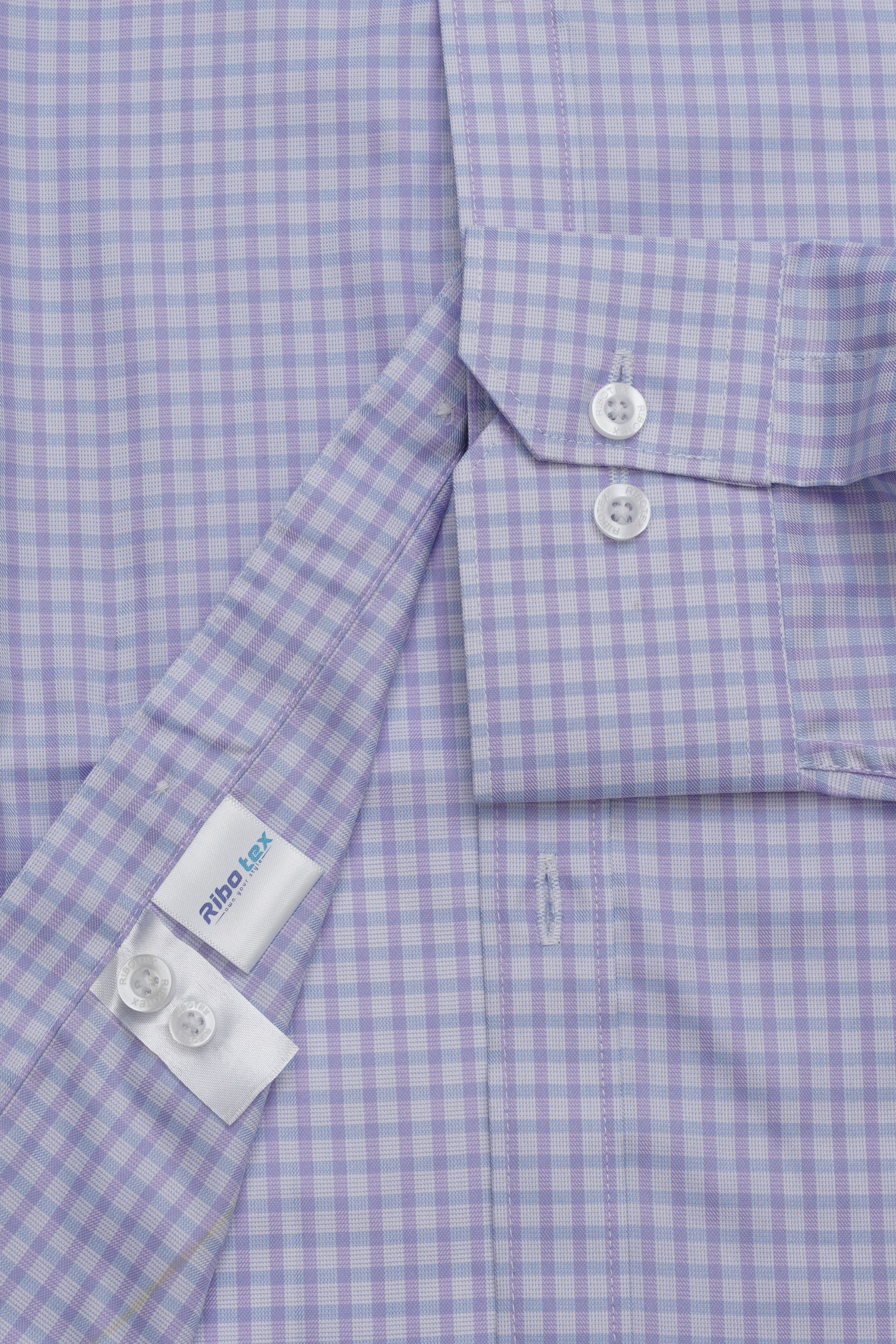 Light Lavender Micro Gingham Check Executive Regular Fit