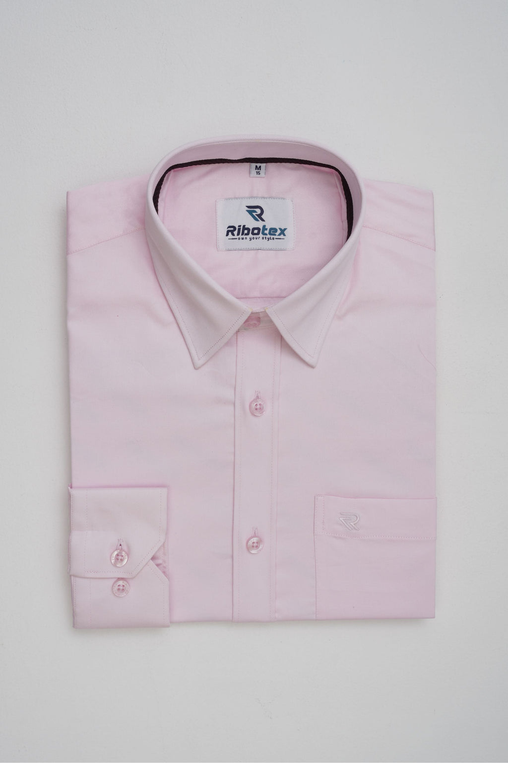 Soft Pastel Pink Solid Smooth Finish Executive Regular Fit