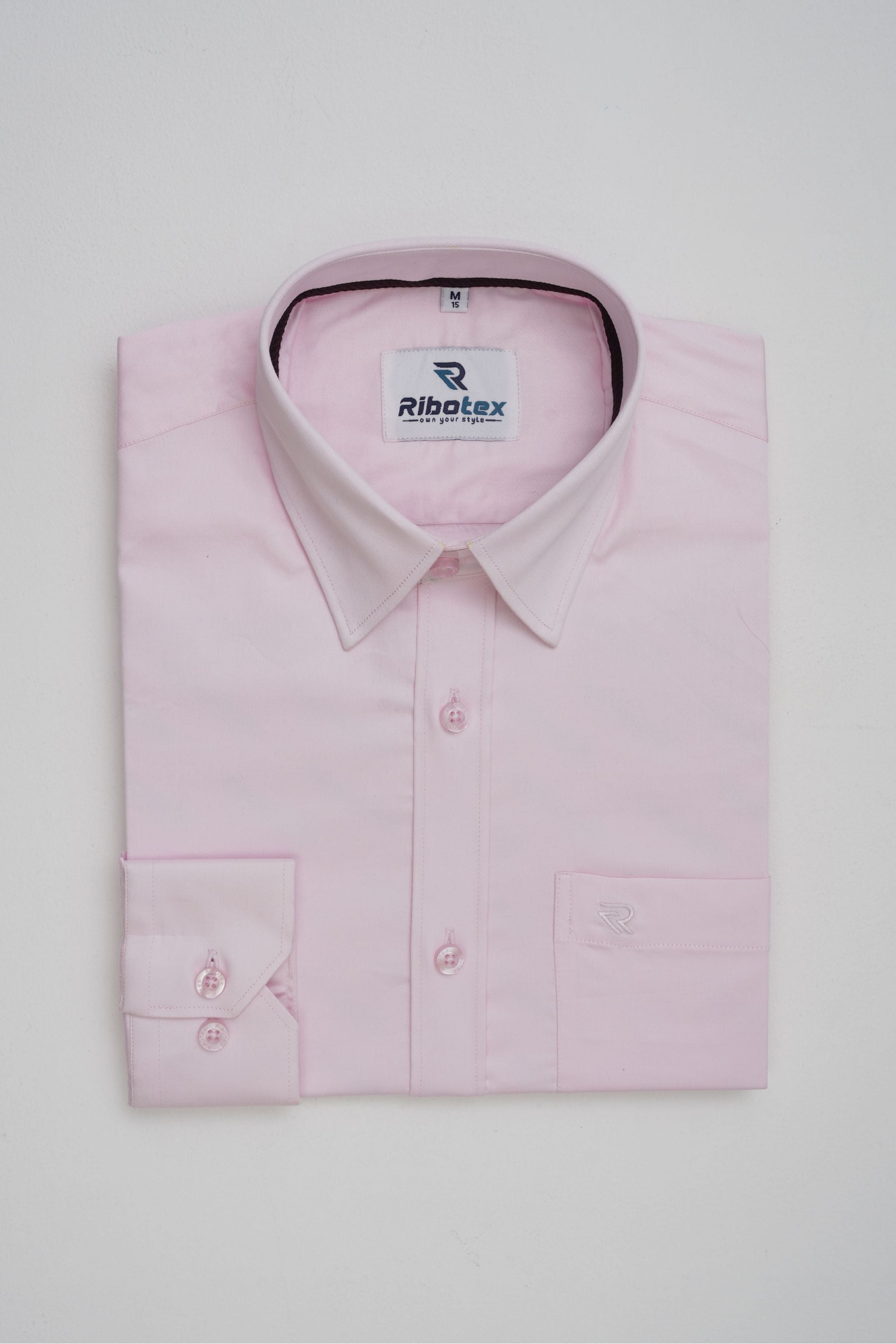 Soft Pastel Pink Solid Smooth Finish Executive Regular Fit
