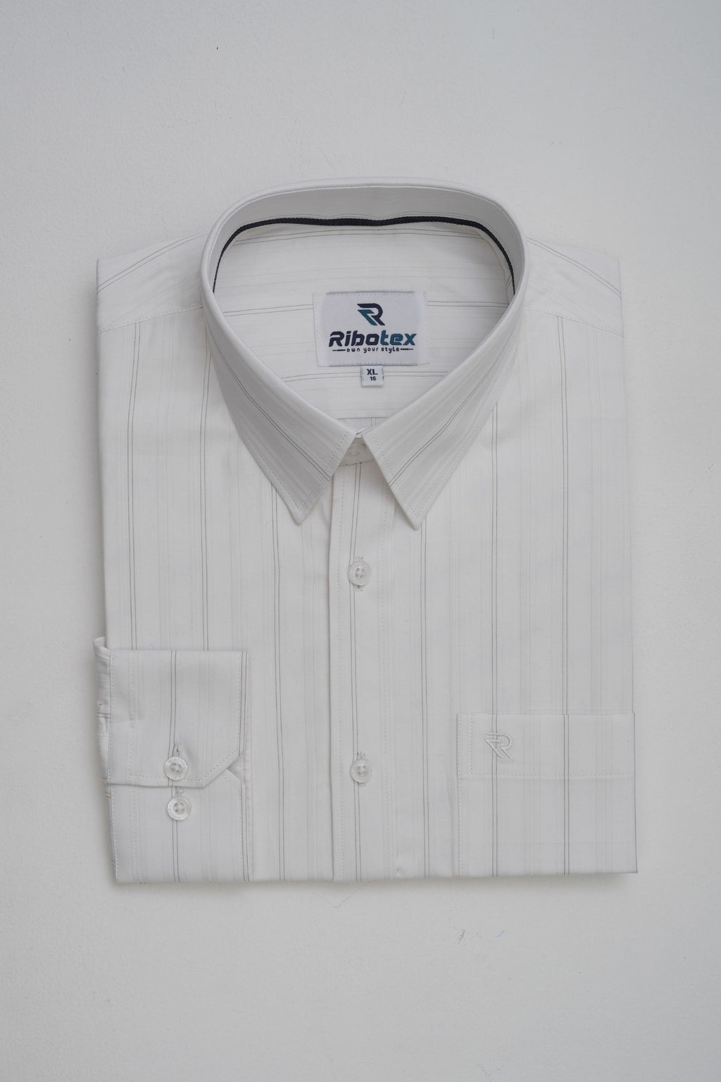 Ivory / Off-White Satin Stripe Dobby Weave Executive Regular Fit