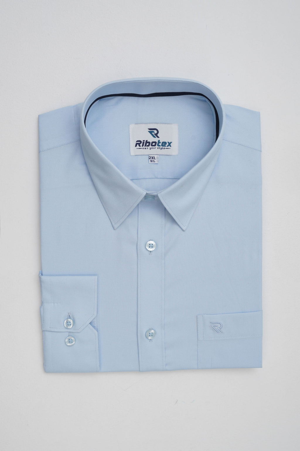 Light Sky Blue Smooth  Solid Executive Regular Fit