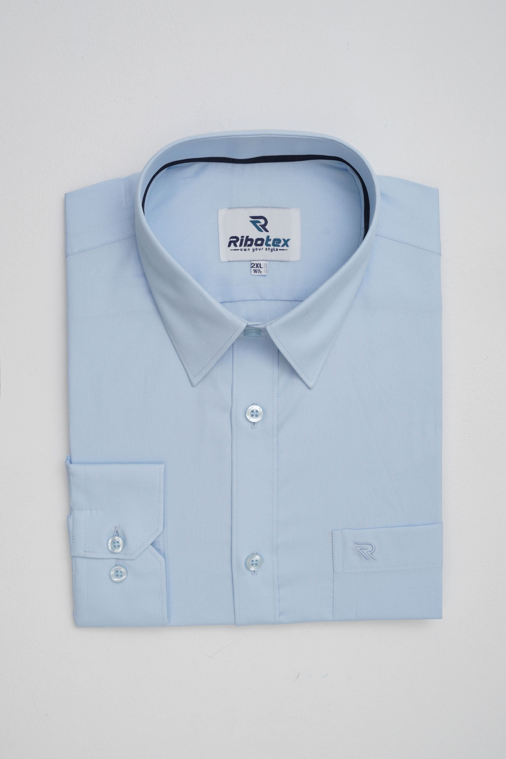 Light Sky Blue Smooth  Solid Executive Regular Fit