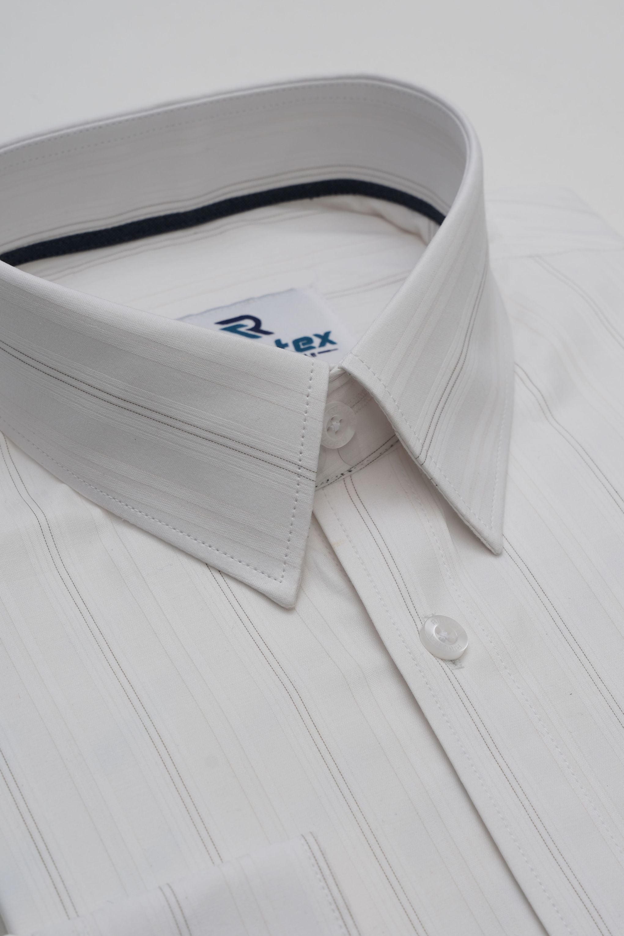 Ivory / Off-White Satin Stripe Dobby Weave Executive Regular Fit