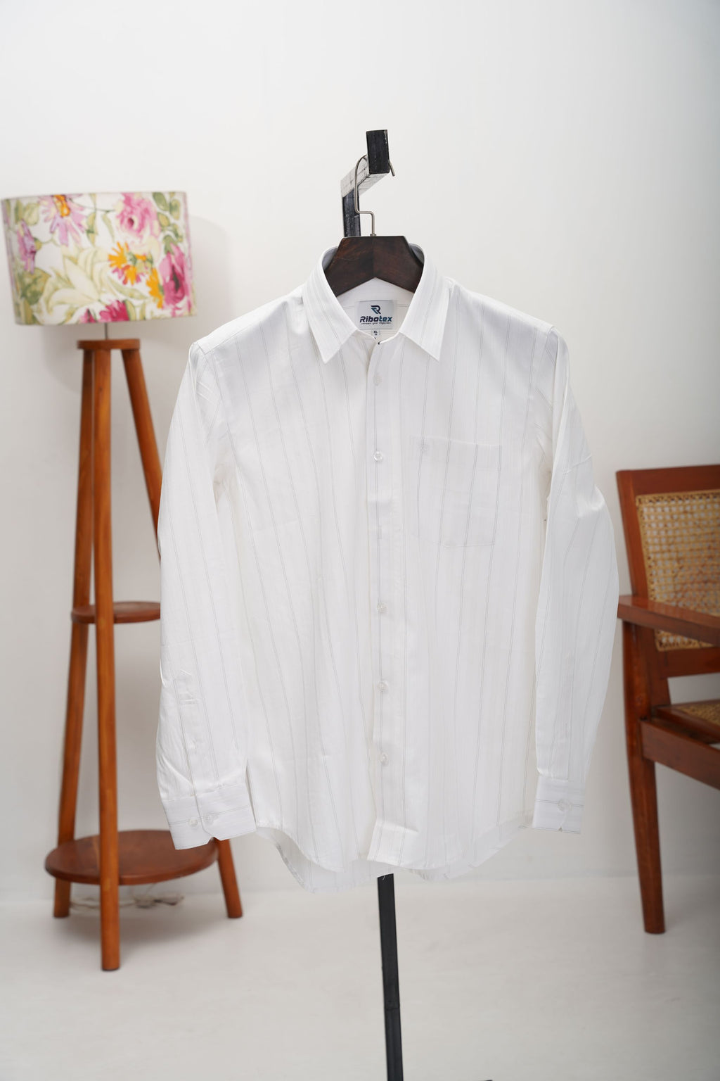 Ivory / Off-White Satin Stripe Dobby Weave Executive Regular Fit
