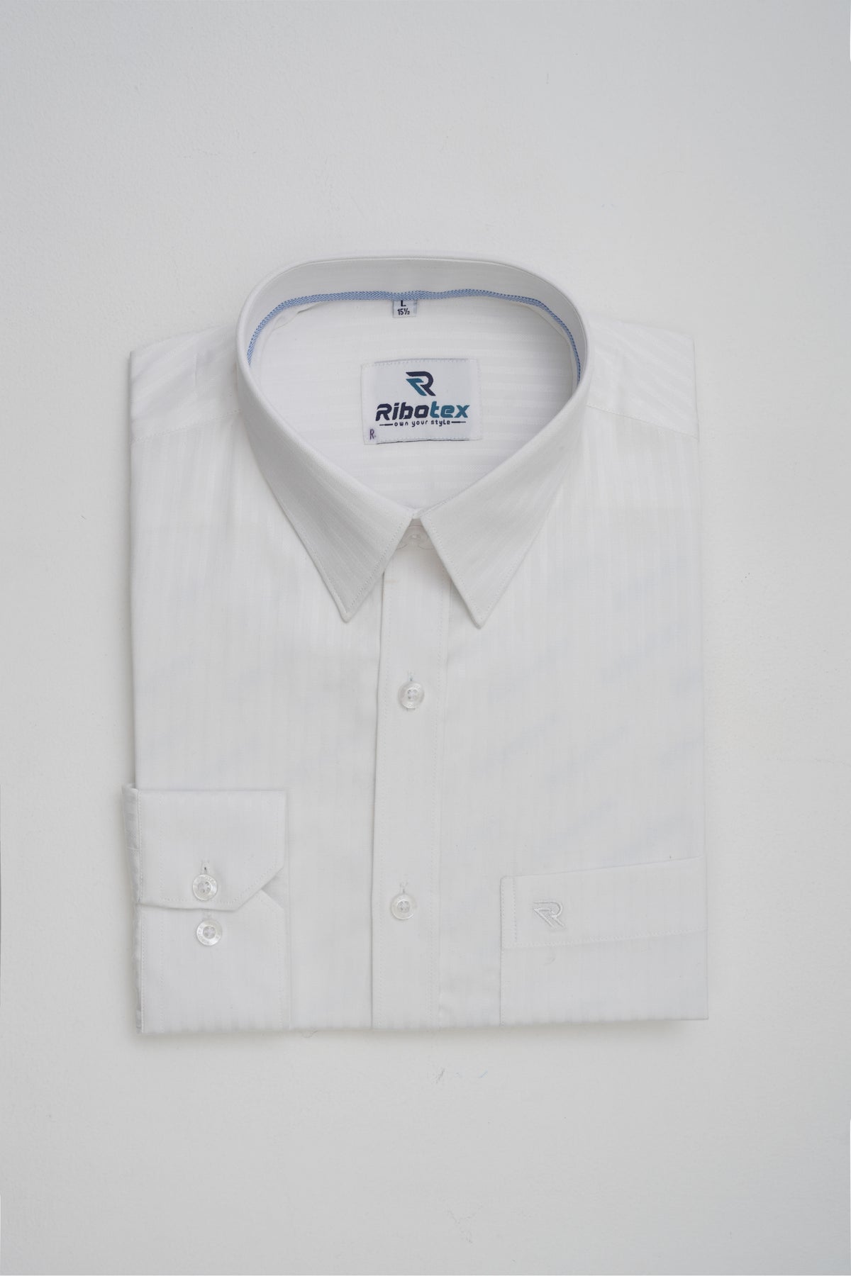 Crisp White Fine Herringbone Chevron Executive Regular Fit - (RB77)