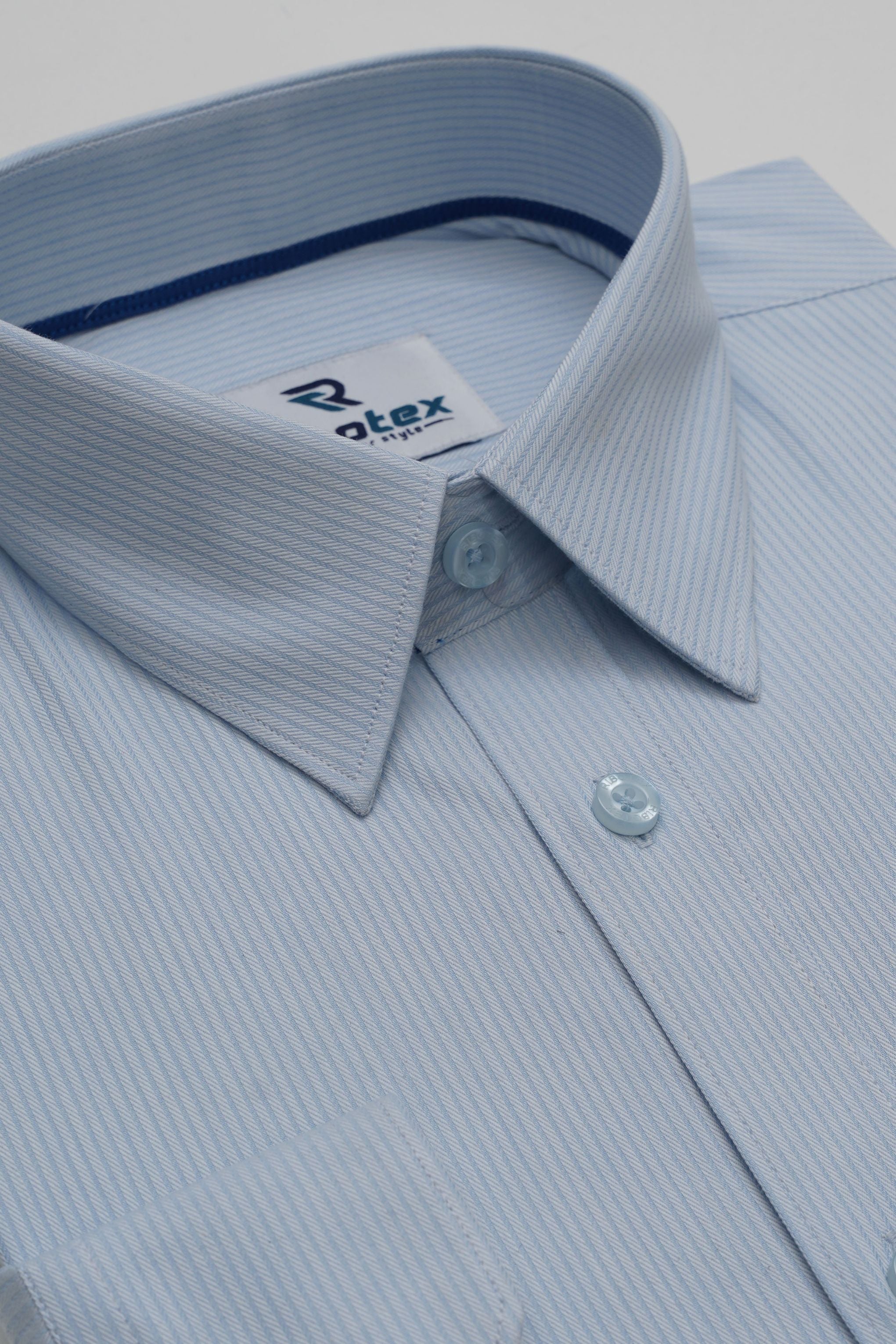 Ice Blue Dual-Tone Fine Diagonal Pinstripe Executive Regular Fit